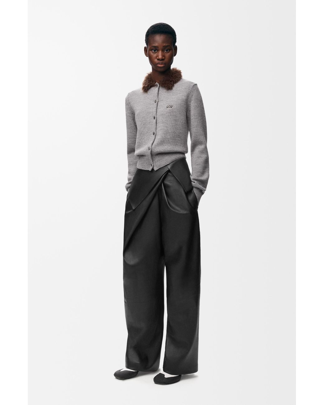 Loewe Black Draped Trousers