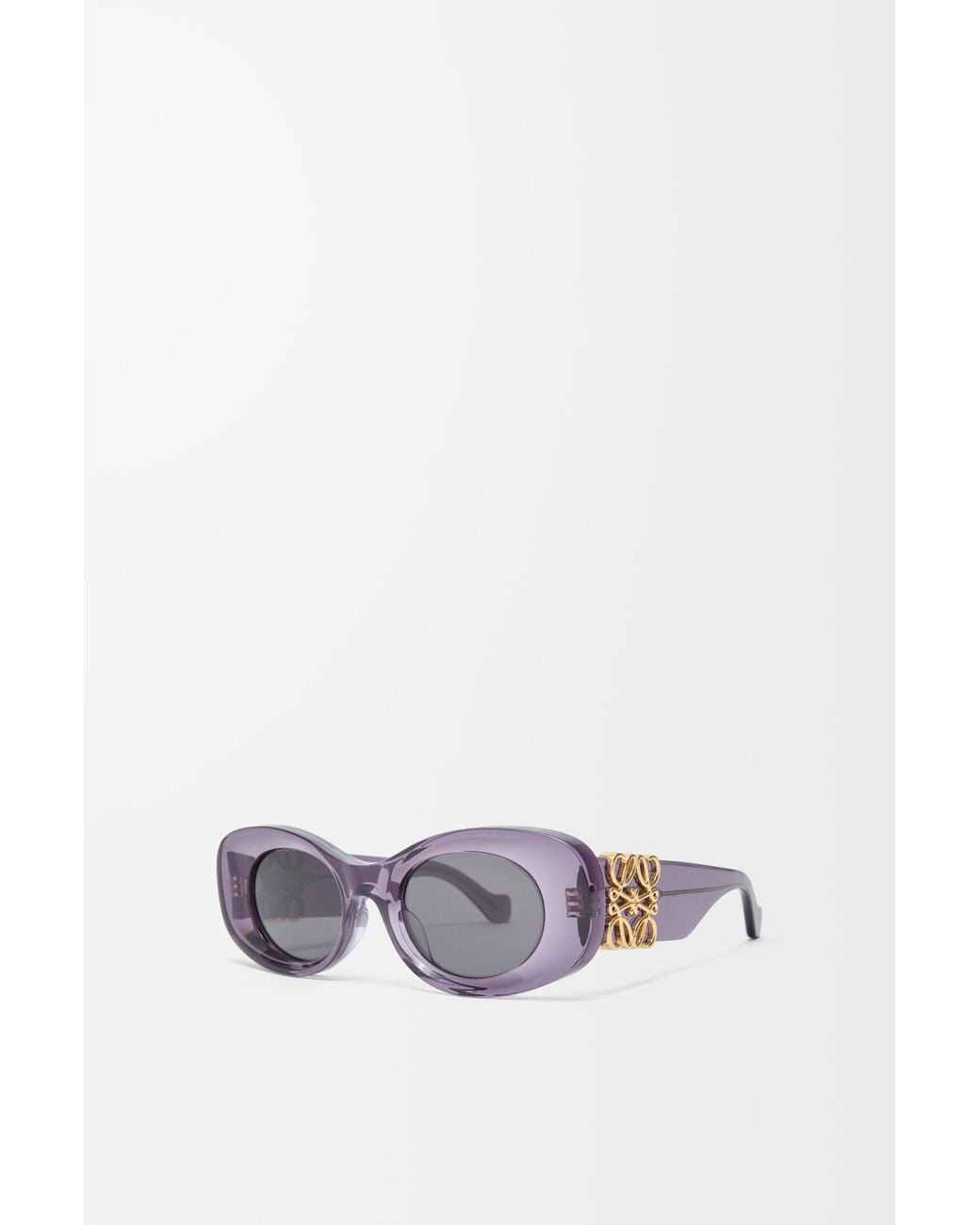 Loewe White Beveled Oval Maxi Anagram Sunglasses For