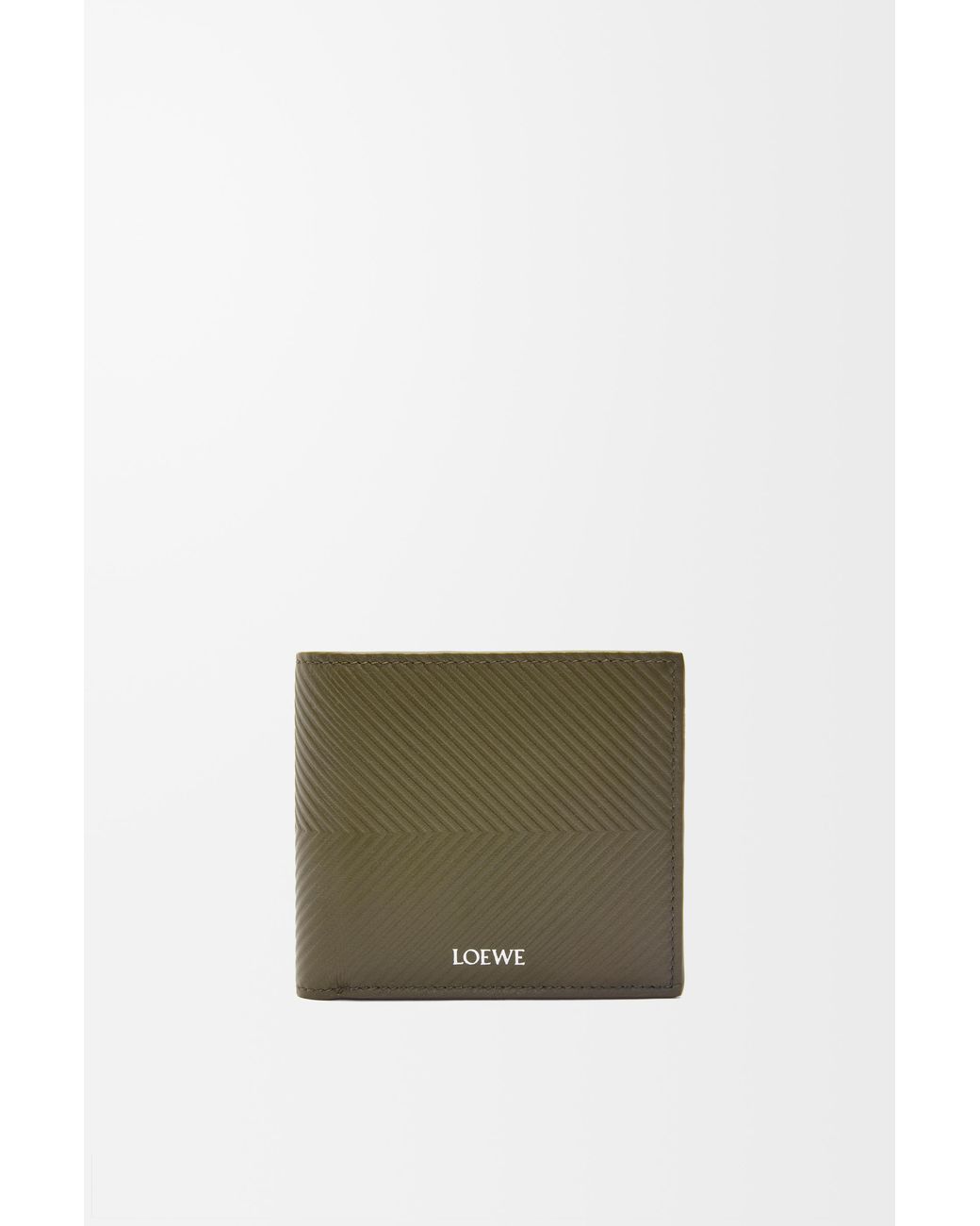 Loewe Green Luxury Bifold Wallet In Textured Classic Calfskin for men