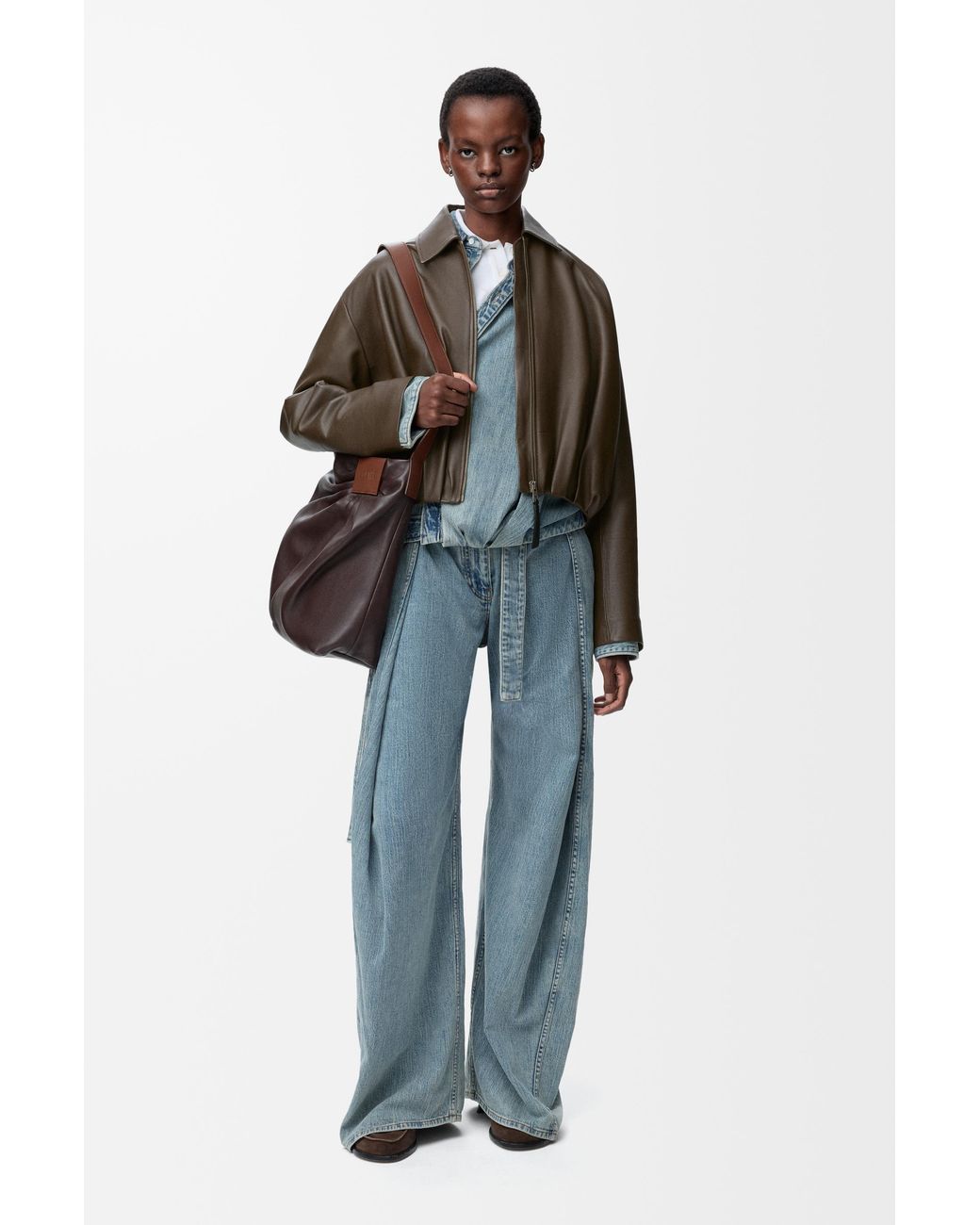 Loewe Brown Draped Jacket