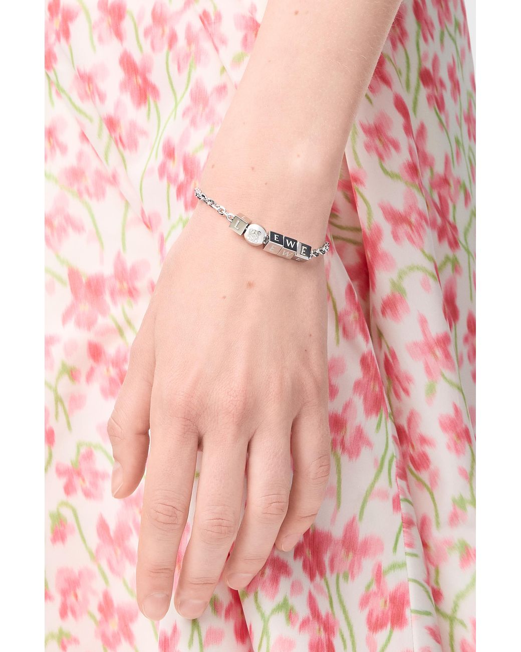 Loewe Metallic Pebble Cube Bracelet