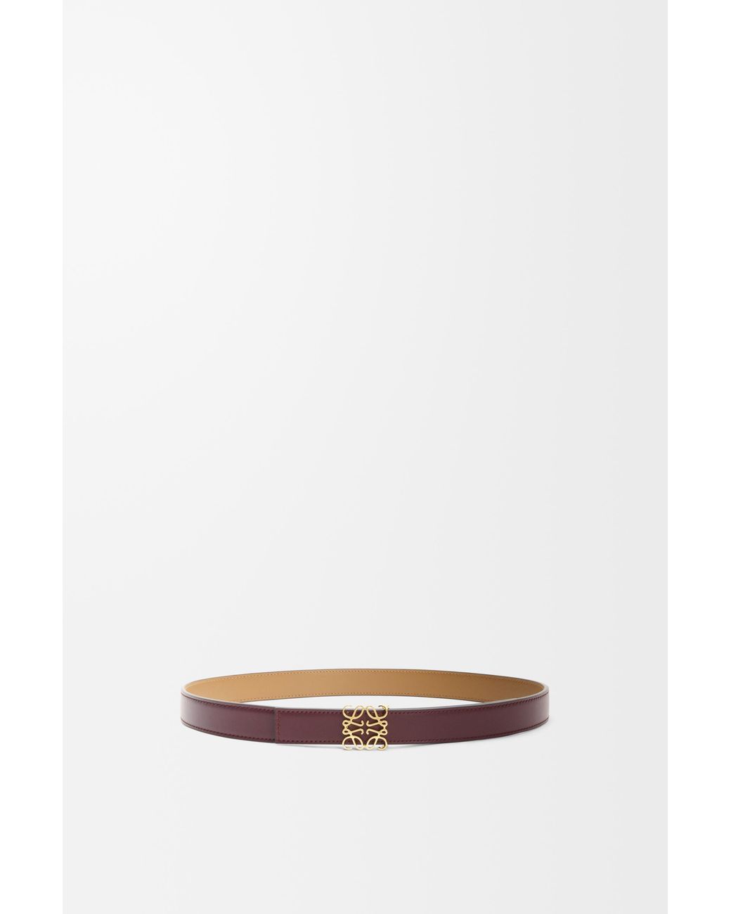 Loewe White Luxury Reversible Anagram Belt In Smooth Calfskin