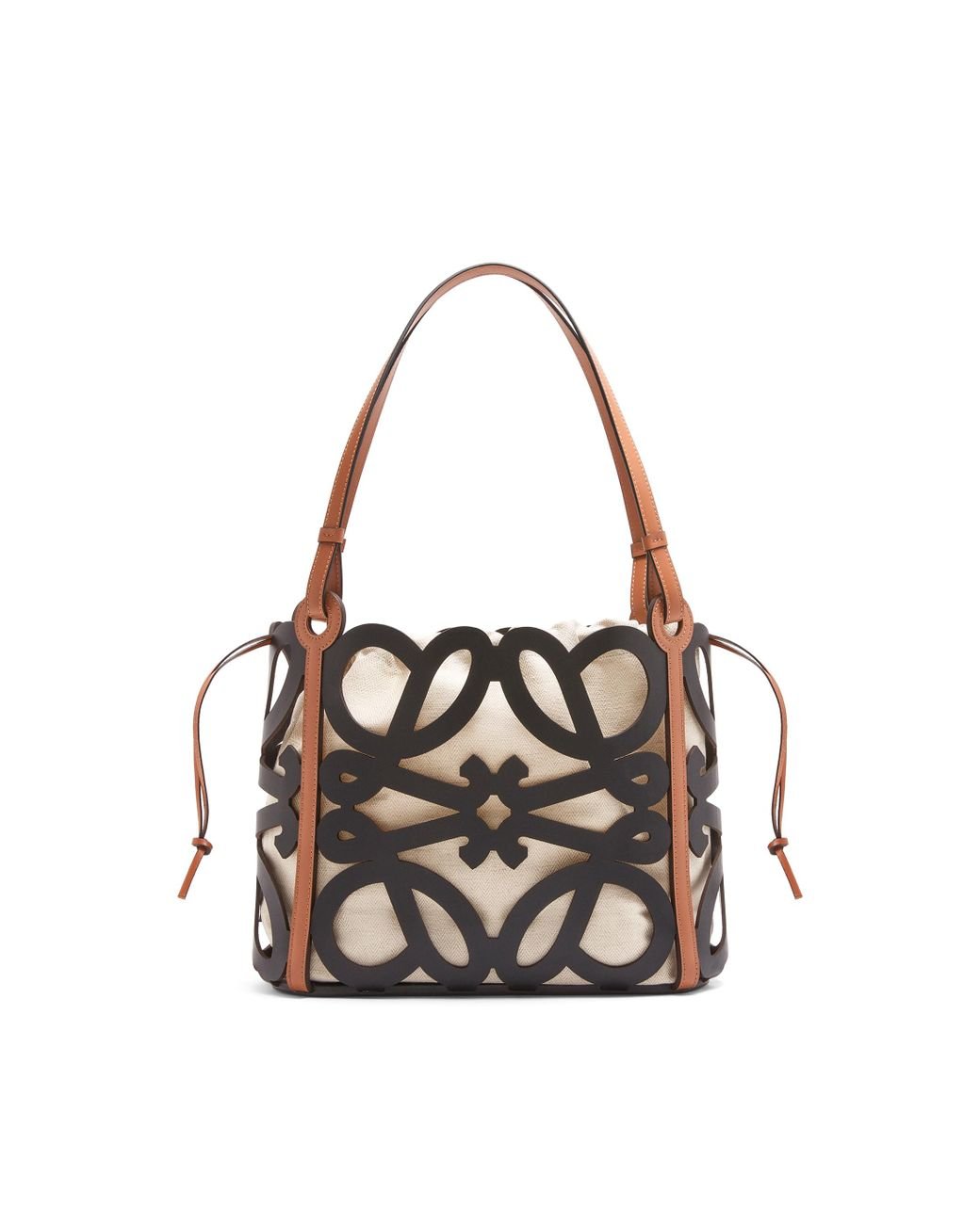 Loewe Small Anagram Cutout Leather Tote in Black | Lyst