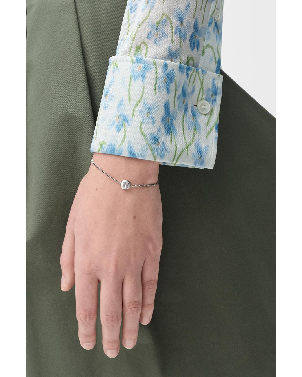 Loewe Natural Pebble Bracelet In Sterling Silver