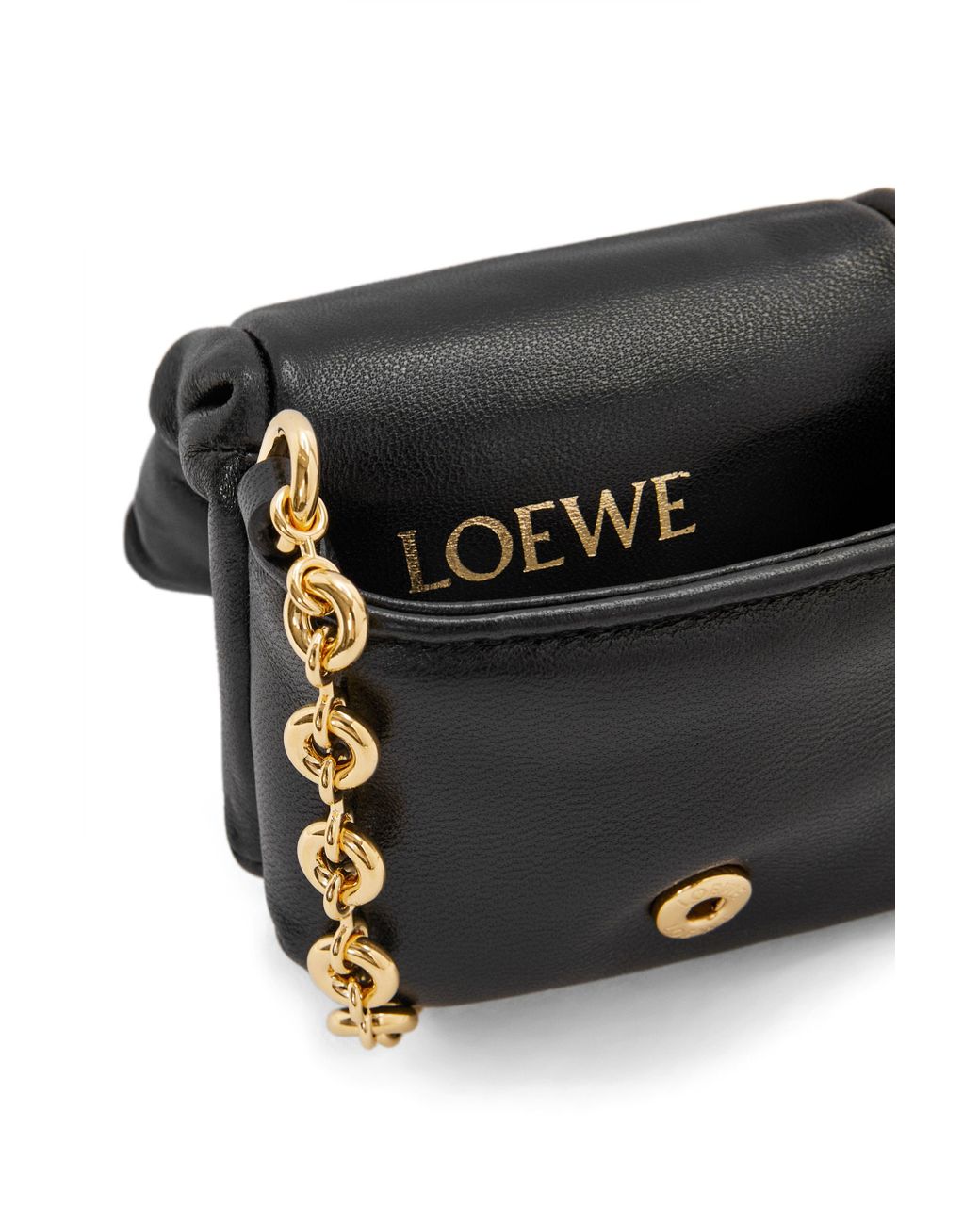 Loewe Puffer Goya Case In Shiny Nappa Lambskin in Black