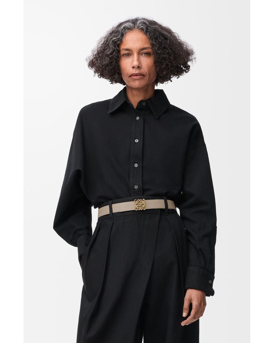 Loewe Black Reversible Anagram Belt