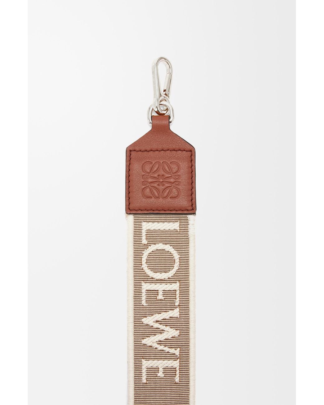 Loewe White Luxury Anagram Strap In Jacquard And Calfskin