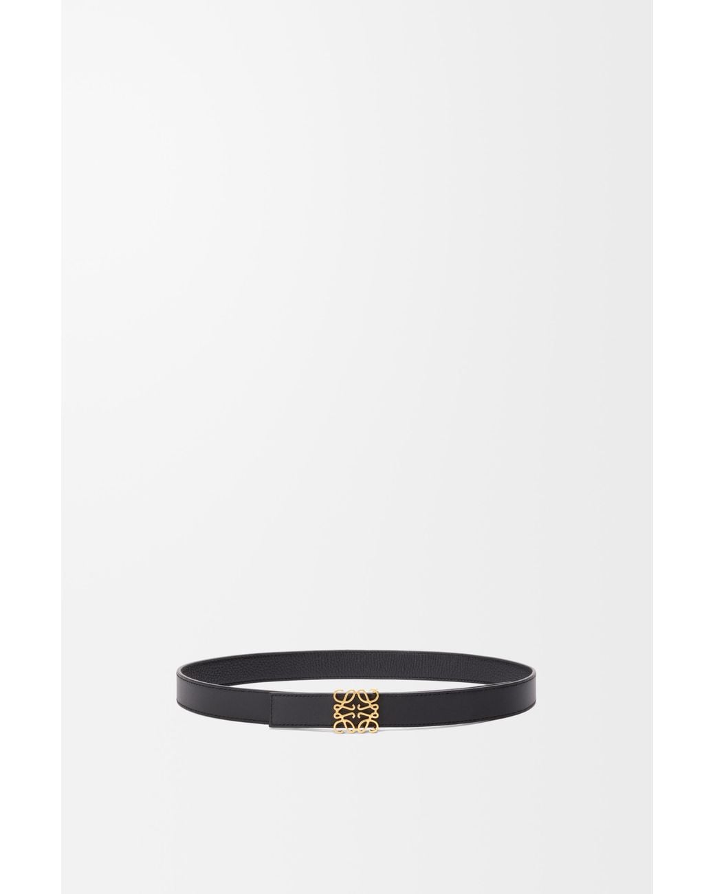 Loewe White Anagram Reversible Leather Belt