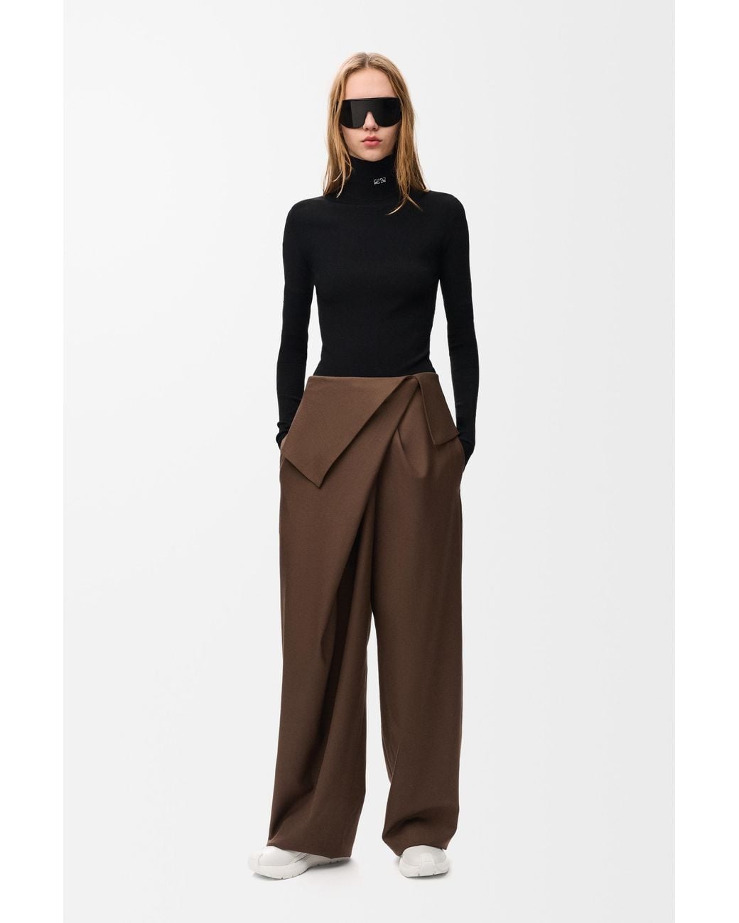 Loewe Brown Draped Trousers