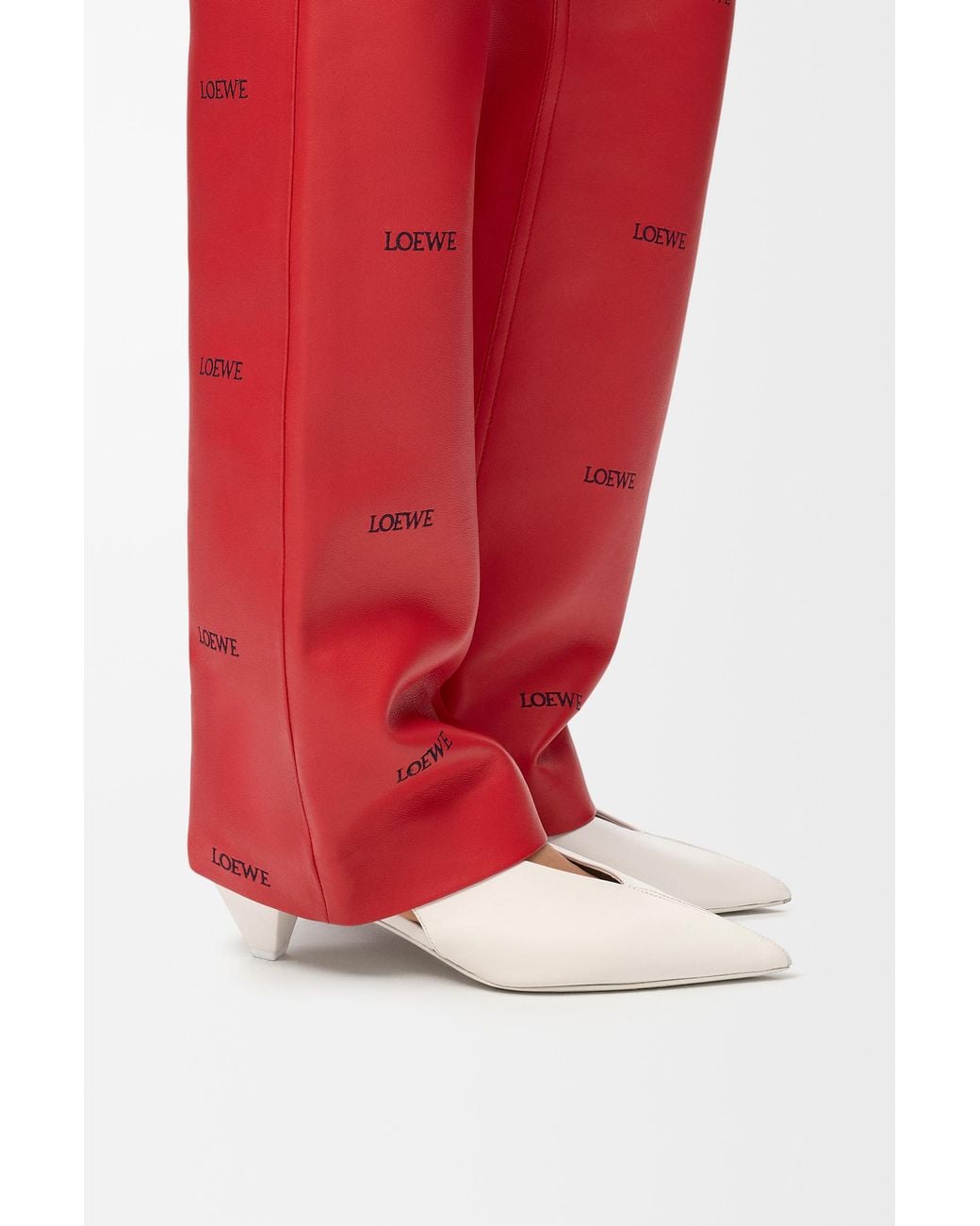 Loewe White Origami Cubic Slingback