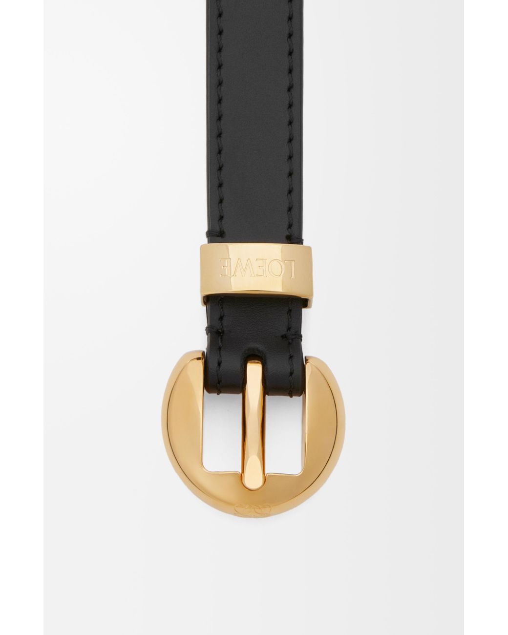Loewe White Pebble Belt In Smooth Calfskin