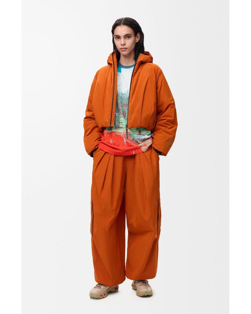 Loewe Orange Cropped Puffer Jacket