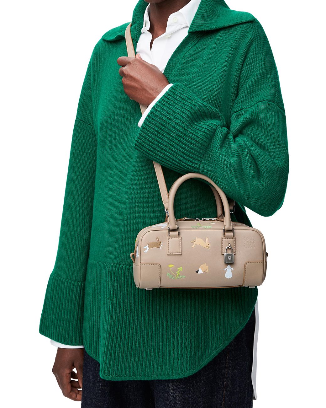 Loewe Luxury Bunny Amazona 23 Cropped Bag In Nappa Calfskin
