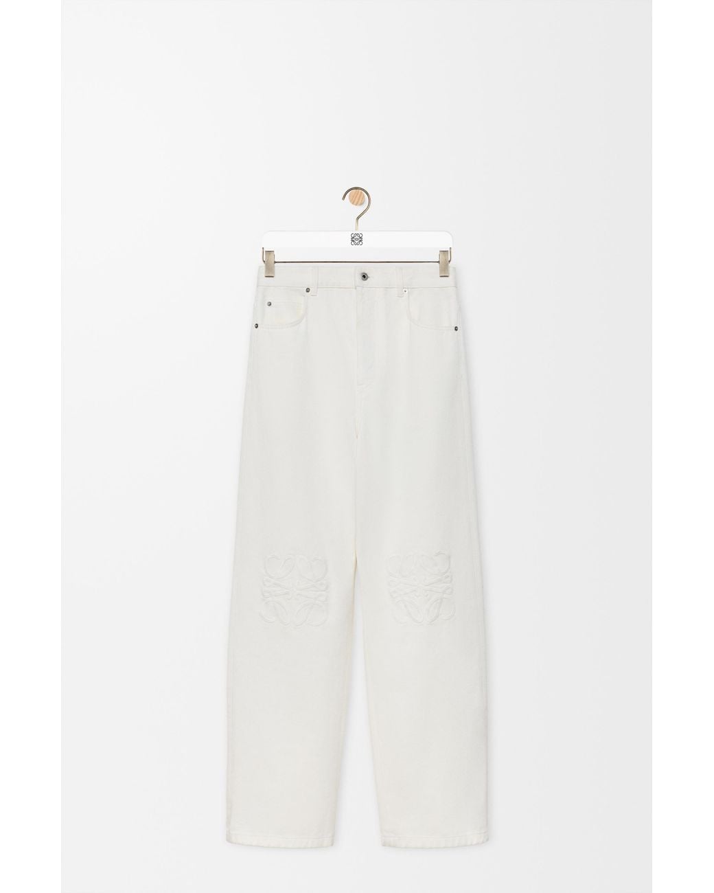 Loewe White Anagram Baggy-Fit Jeans for men