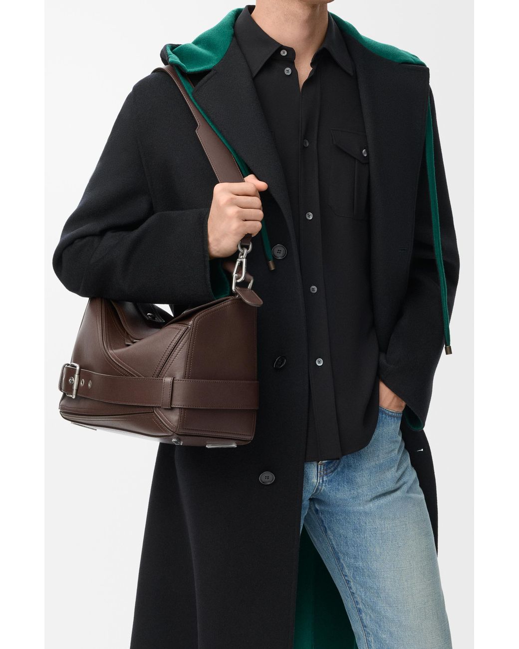Loewe Brown Large Puzzle Biker Bag for men