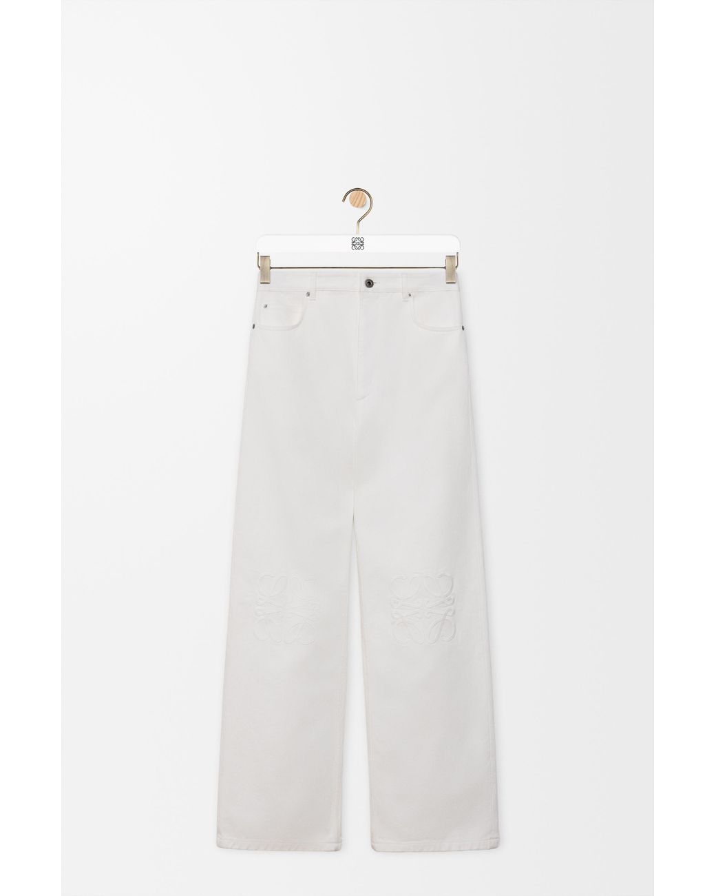 Loewe White Anagram baggy Jeans In Denim
