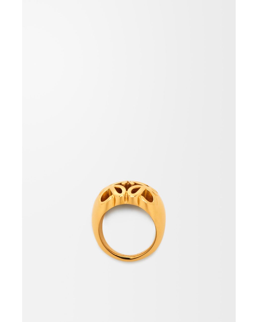 Loewe Metallic Anagram Bombé Signet Ring For