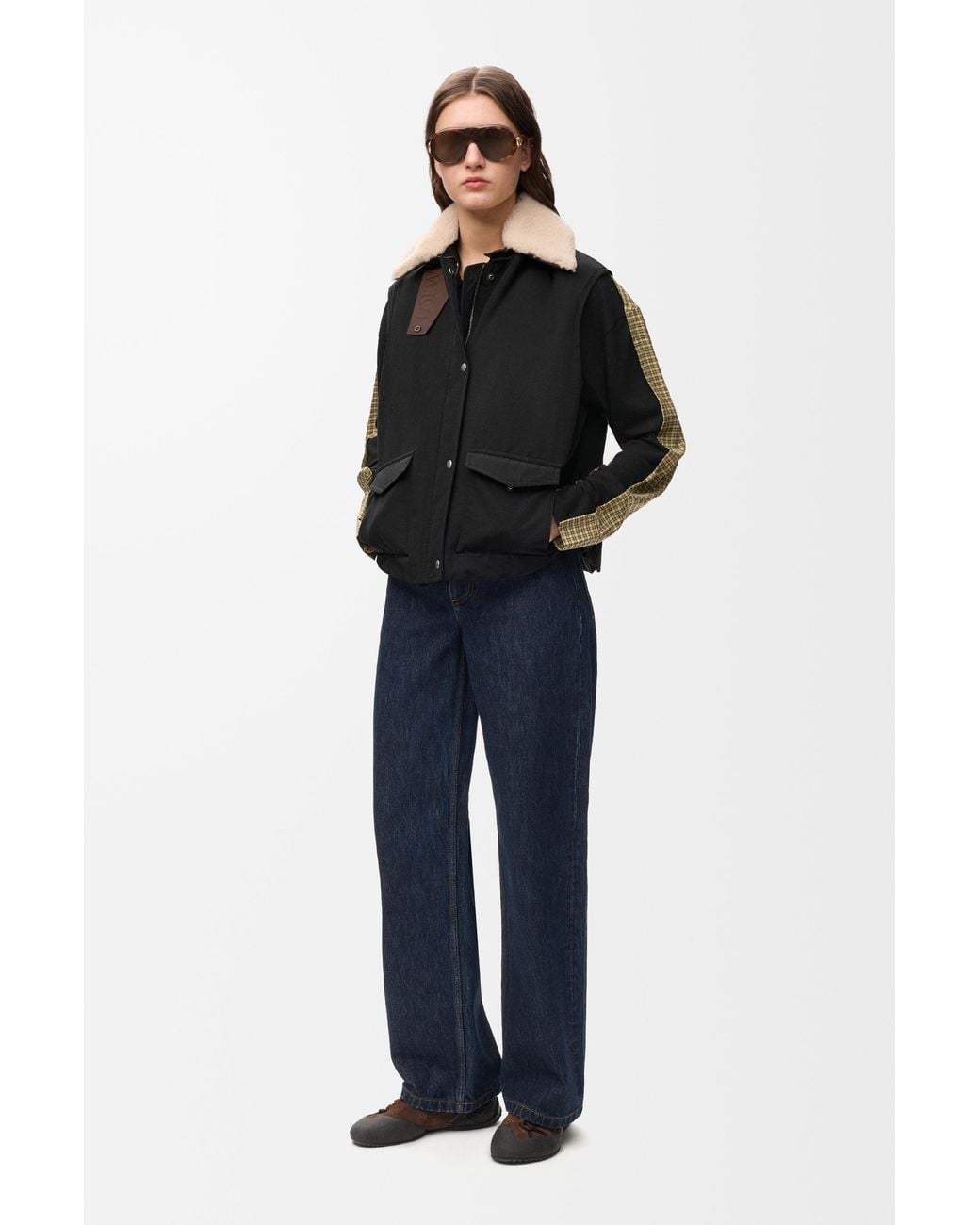 Chaleco En Algodón Técnico Mujer Loewe de color Black