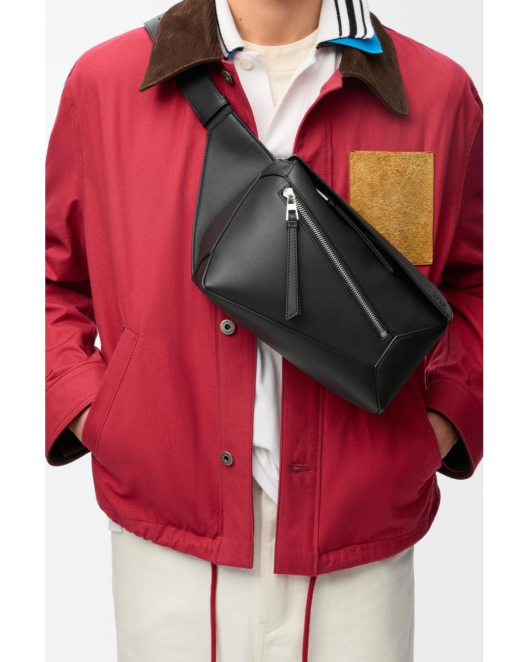 Loewe Black Small Puzzle Bumbag In Classic Calfskin for men