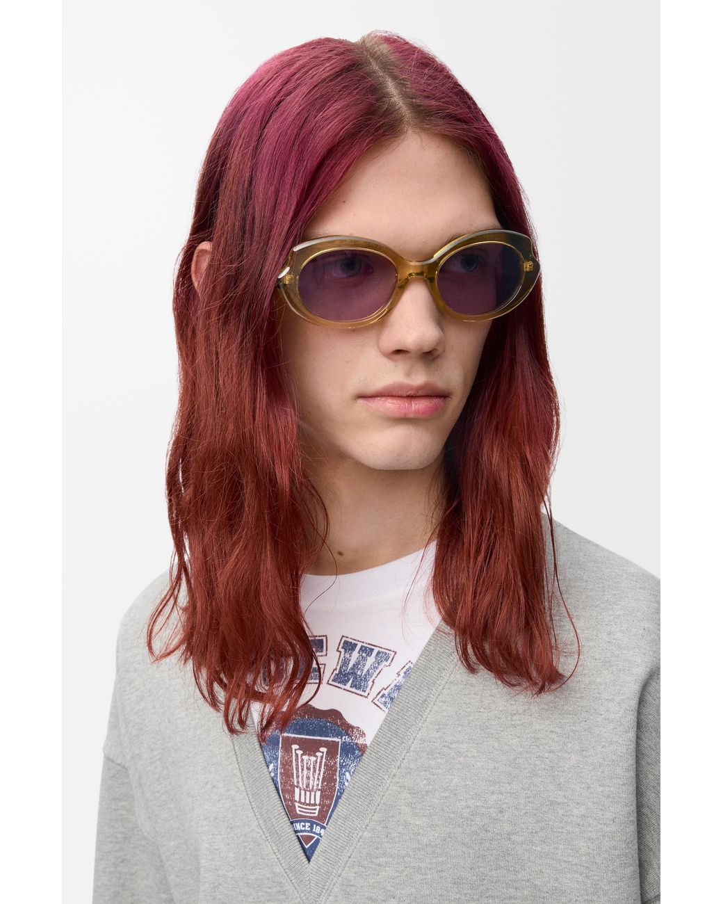 Loewe Pink Mini Oval Slim Sunglasses For
