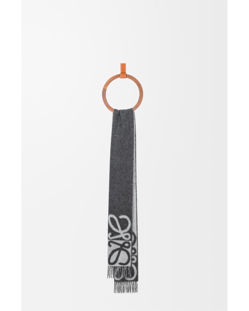 Loewe Black Wool And Cashmere Scarf Dark/Light