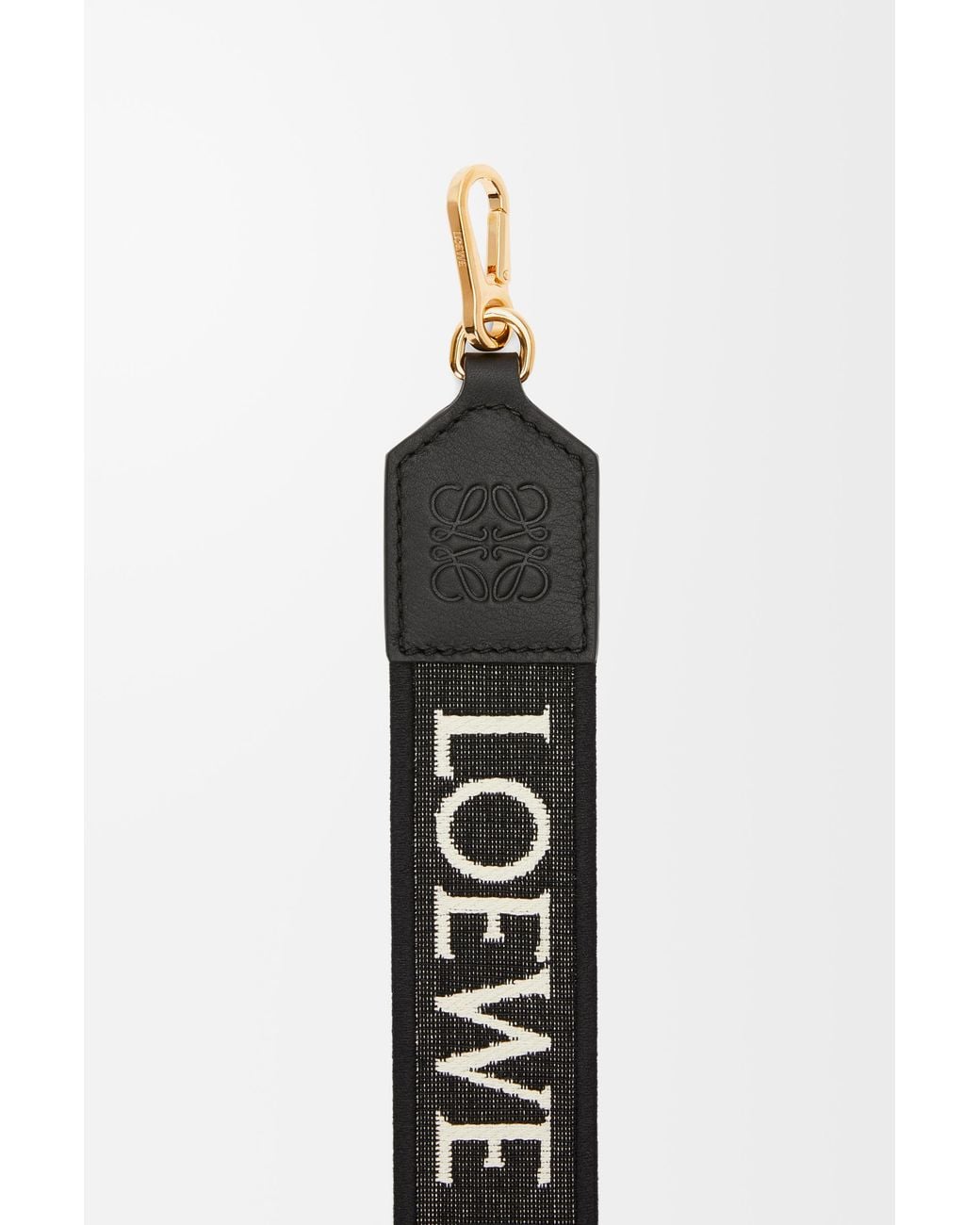 Loewe Black Luxury Anagram Strap In Jacquard And Calfskin