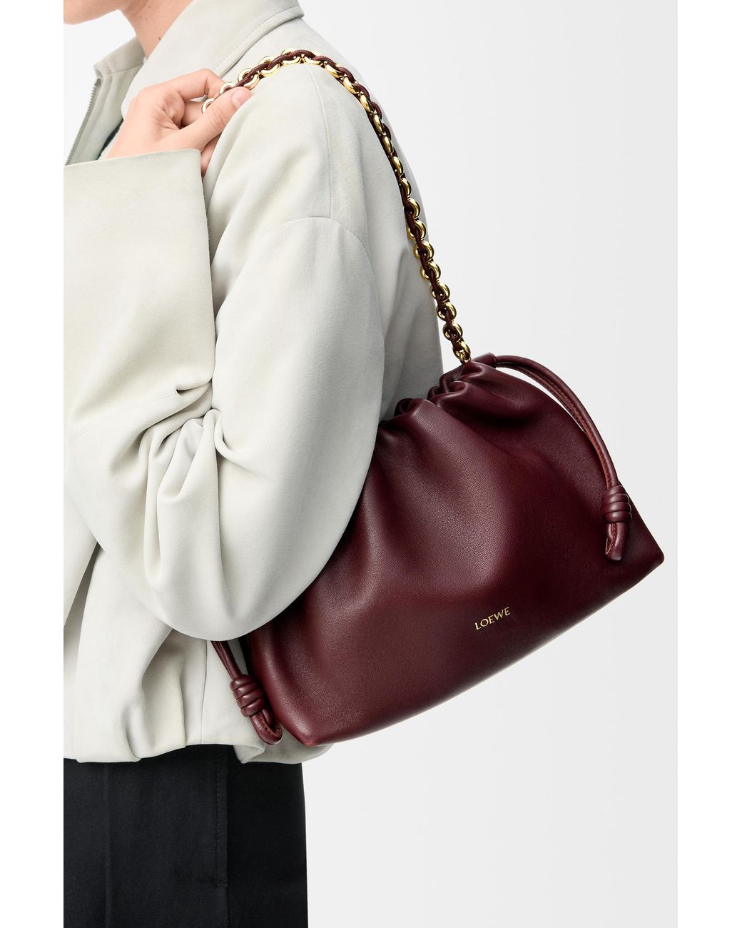 Loewe Purple Medium Flamenco Purse In Mellow Nappa Lambskin
