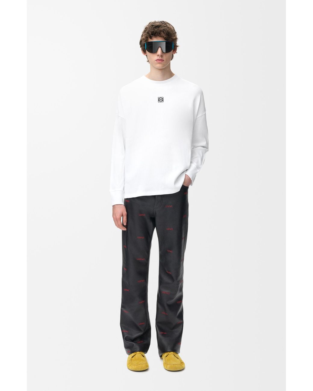 Loewe White Logo-embroidered Ribbed Cotton Top for men