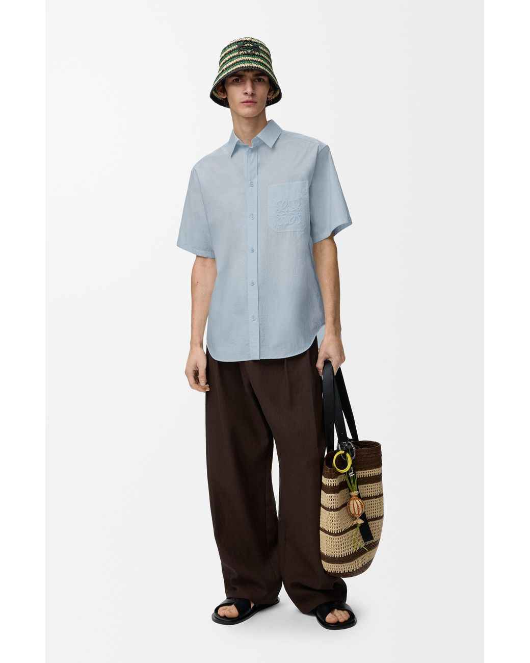 Loewe Blue Short Sleeve Shirt for men