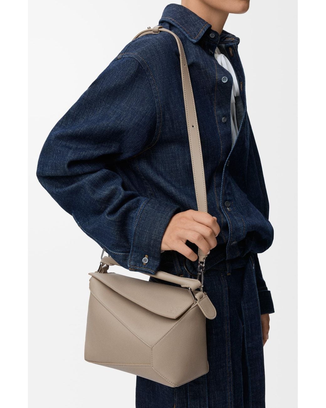 Loewe White Small Puzzle Edge Bag