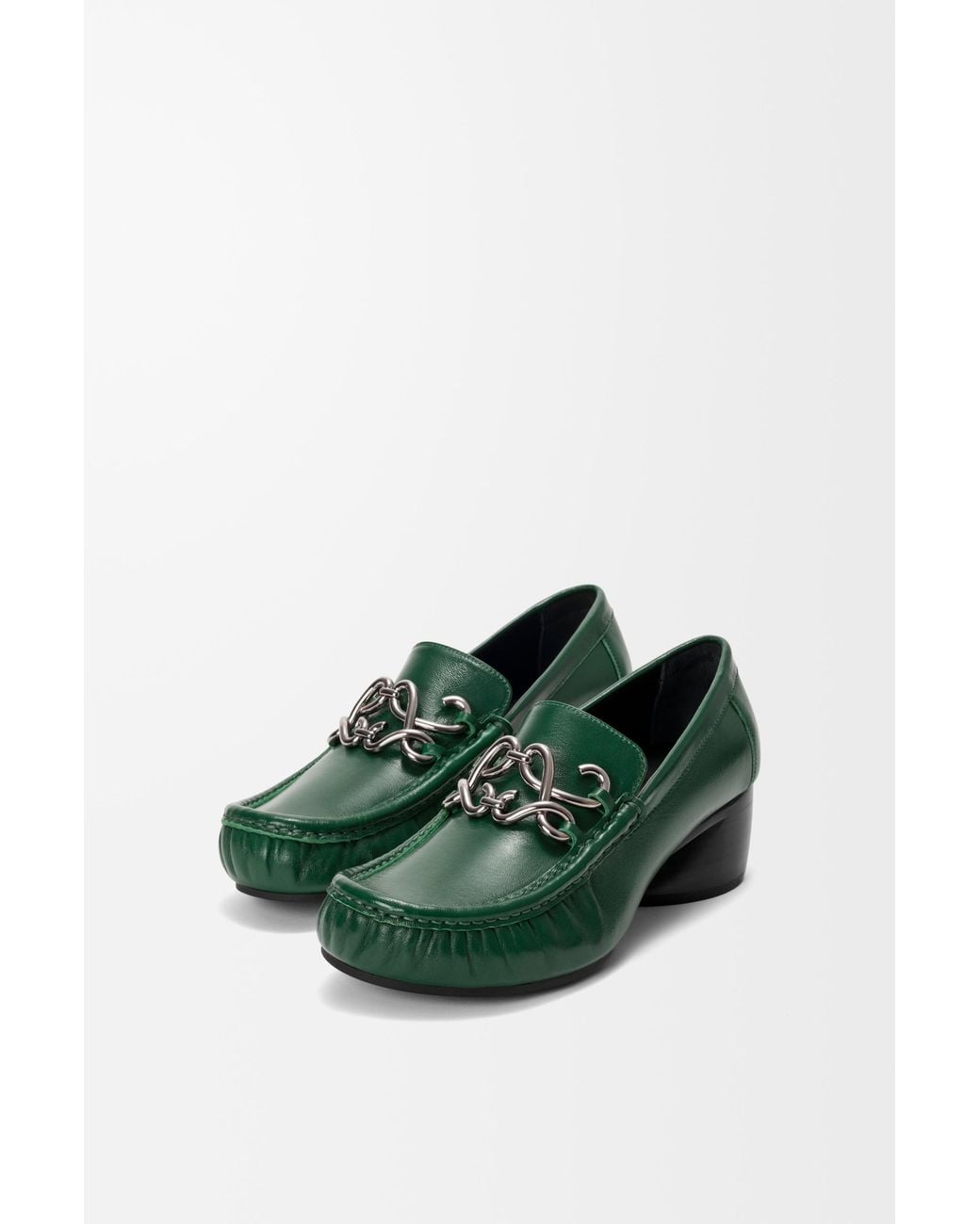 Loewe Green Oval Double L Loafer