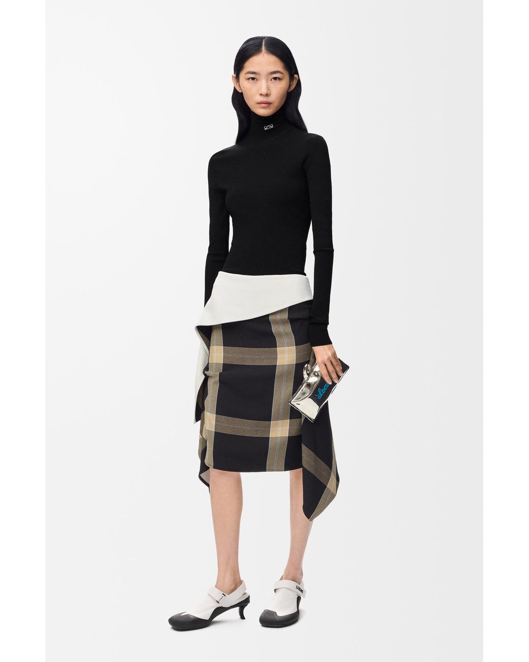 Loewe White Draped Skirt
