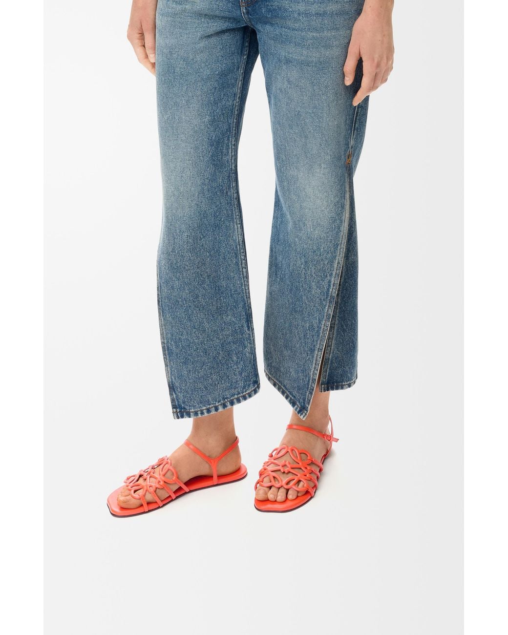 Loewe Red Petal Anagram Sandal