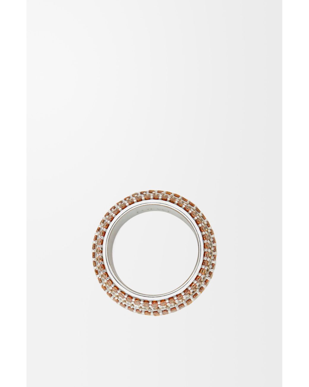 Loewe White Luxury Large Pavé Ring In Sterling Silver And Crystals For