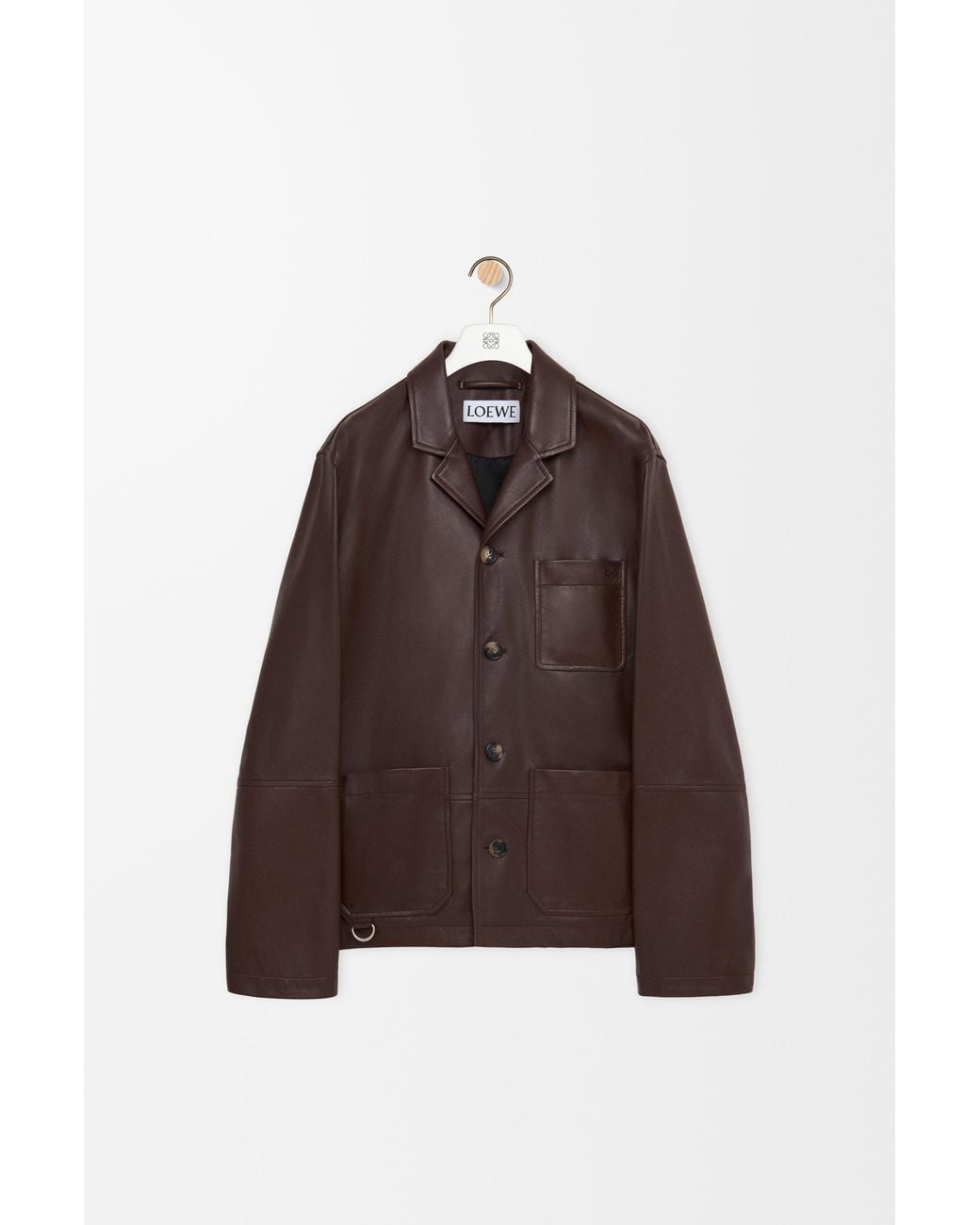 Loewe Brown Leather Jacket for men