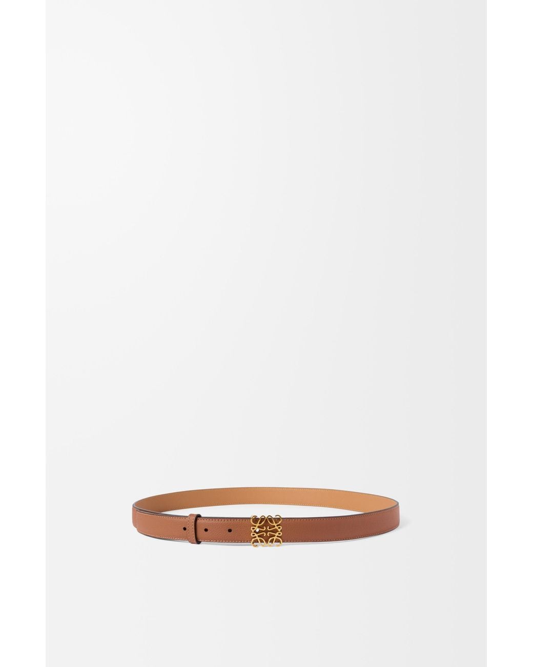 Loewe White Luxury Anagram Belt In Pebble Grain Calfskin