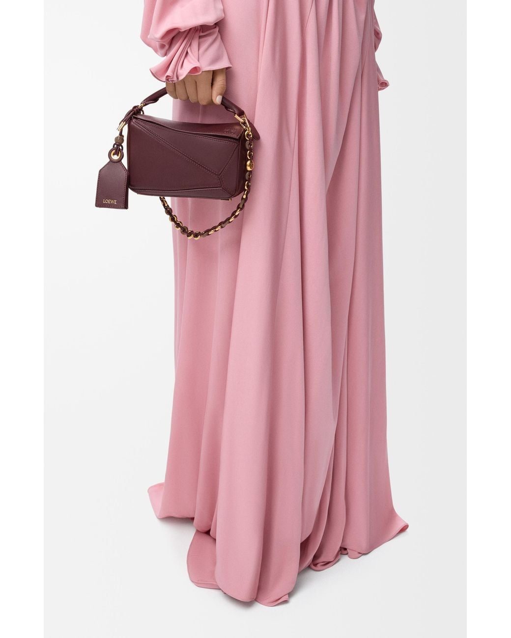 Loewe Red Mini Featherlight Puzzle Bag