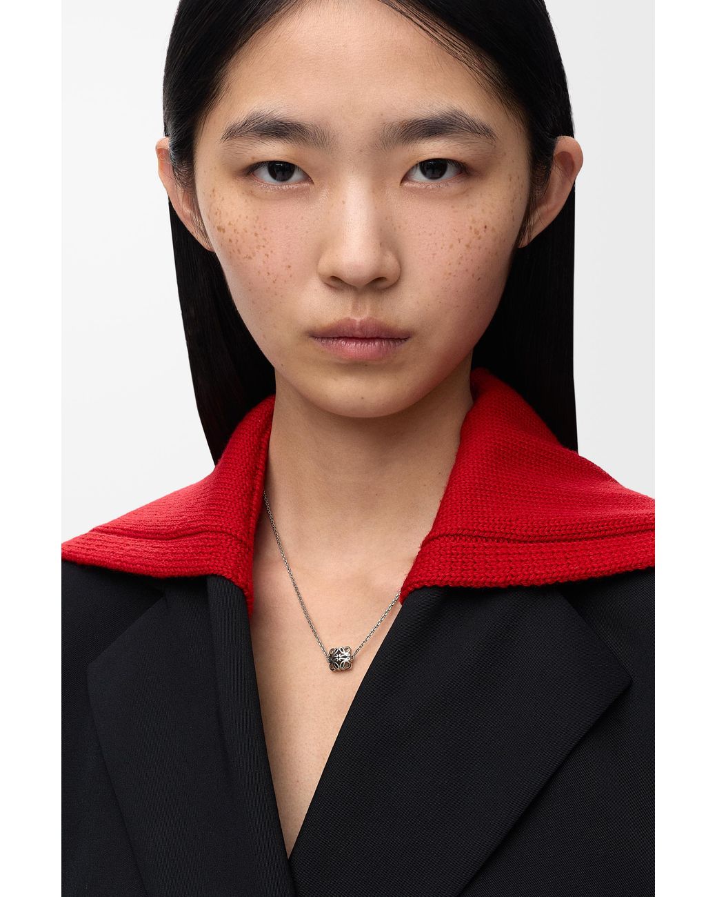 Loewe White Anagram Bombé Necklace