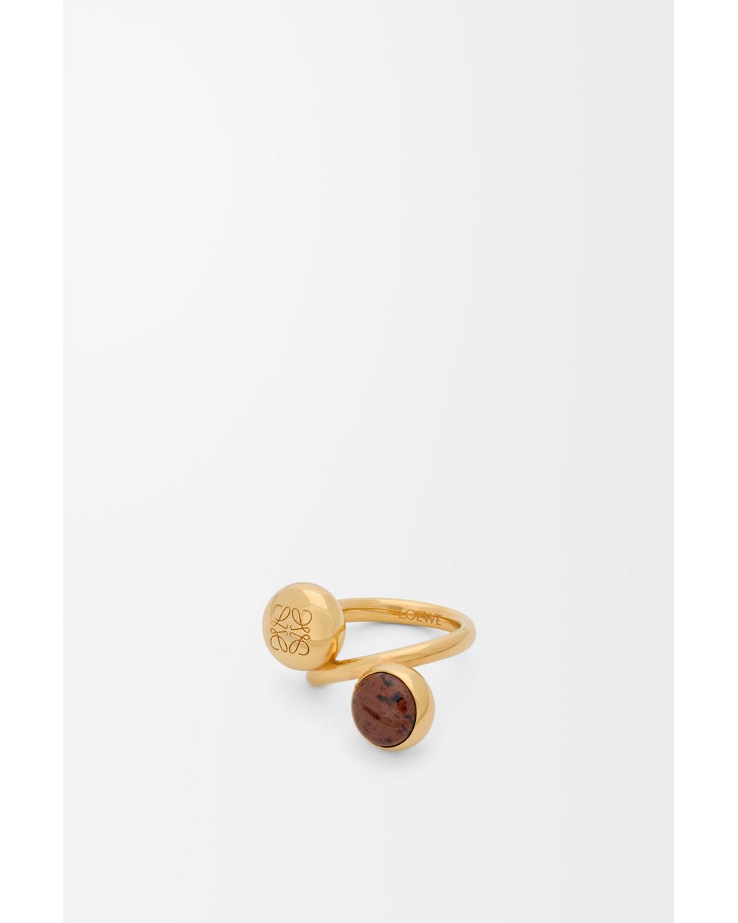 Loewe White Anagram Pebble Ring For