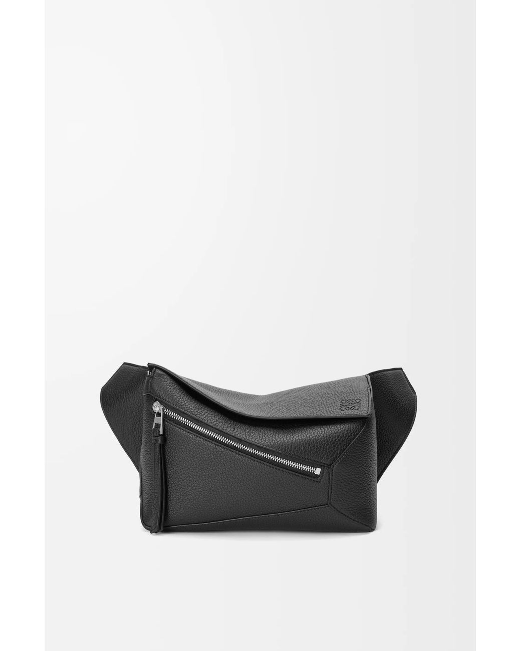 Loewe Black Small Puzzle Bumbag In Grained Calfskin for men