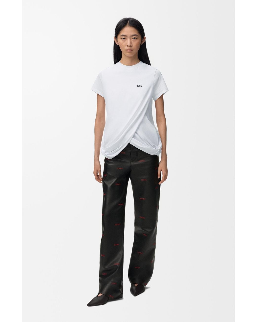 Loewe White Draped T-Shirt