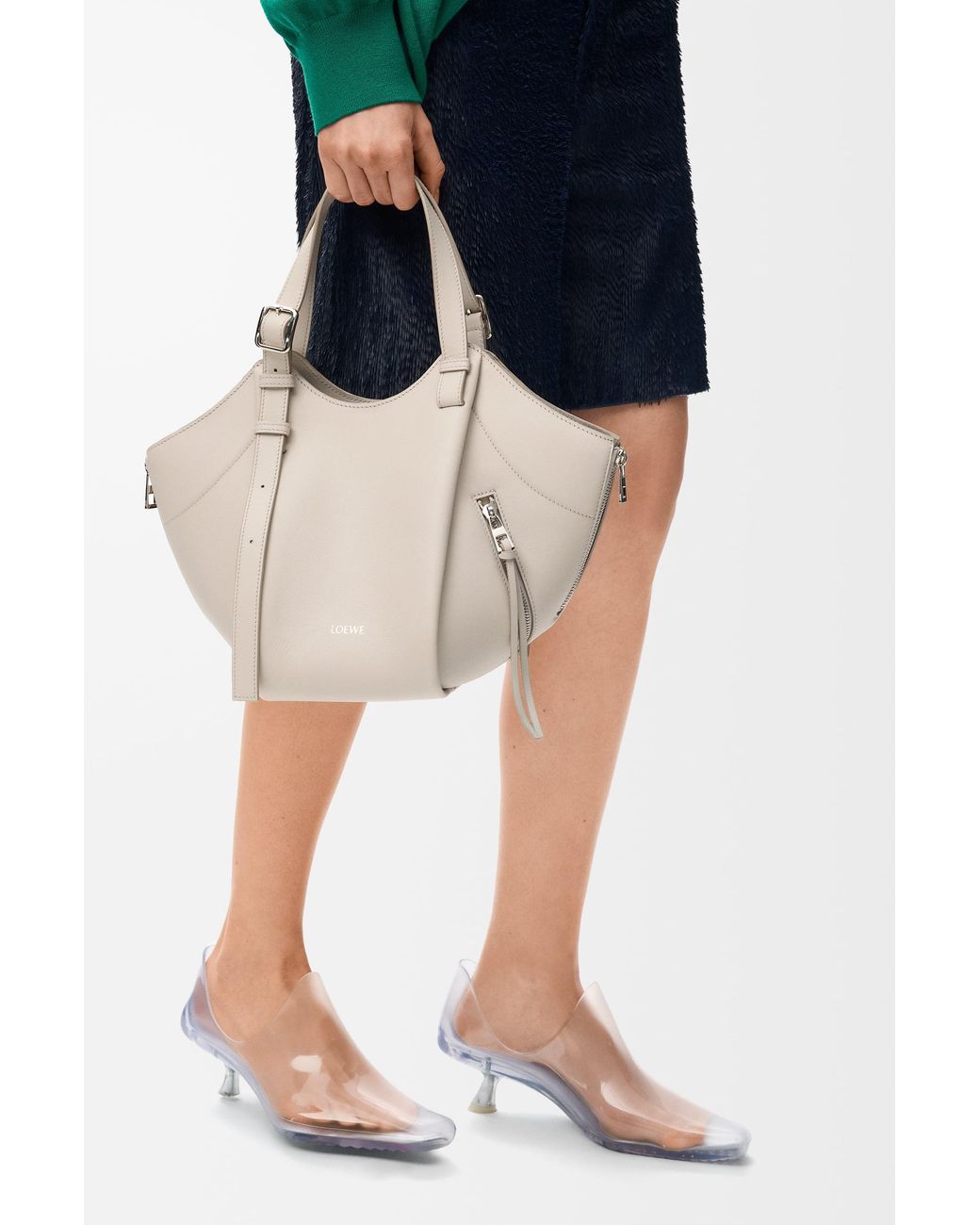 Loewe White Hammock Flip Bag