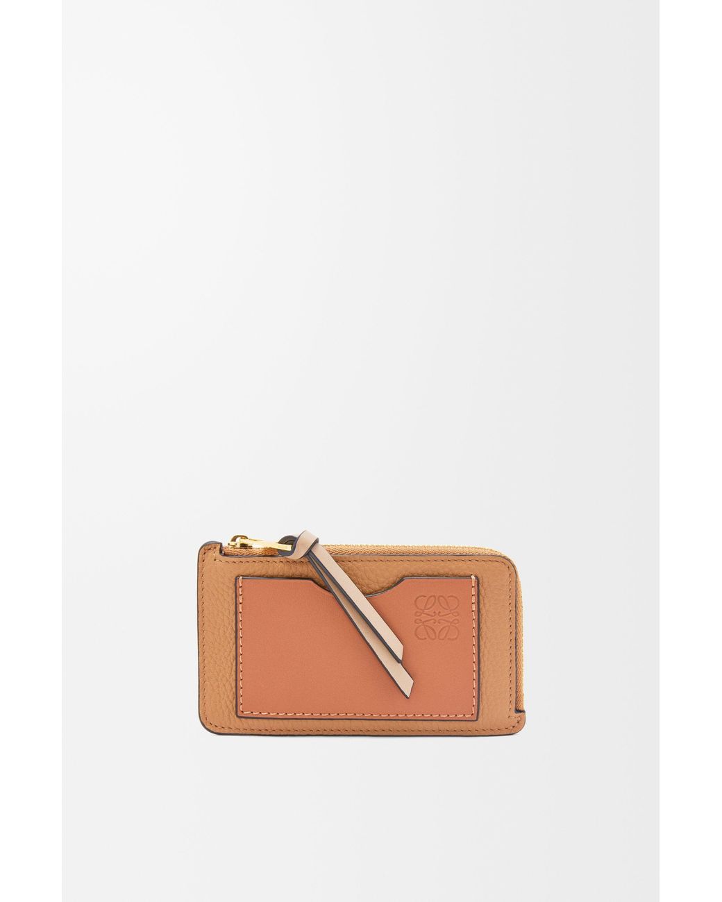 Loewe White Coin Cardholder In Soft Grained Calfskin