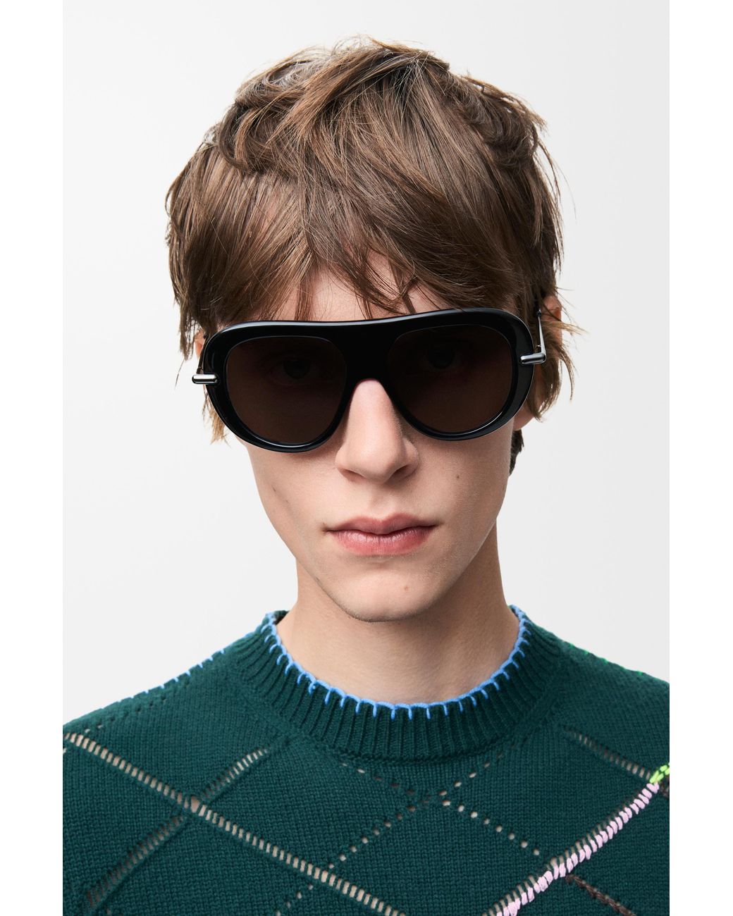 Loewe Black Pilot Slim Sunglasses For