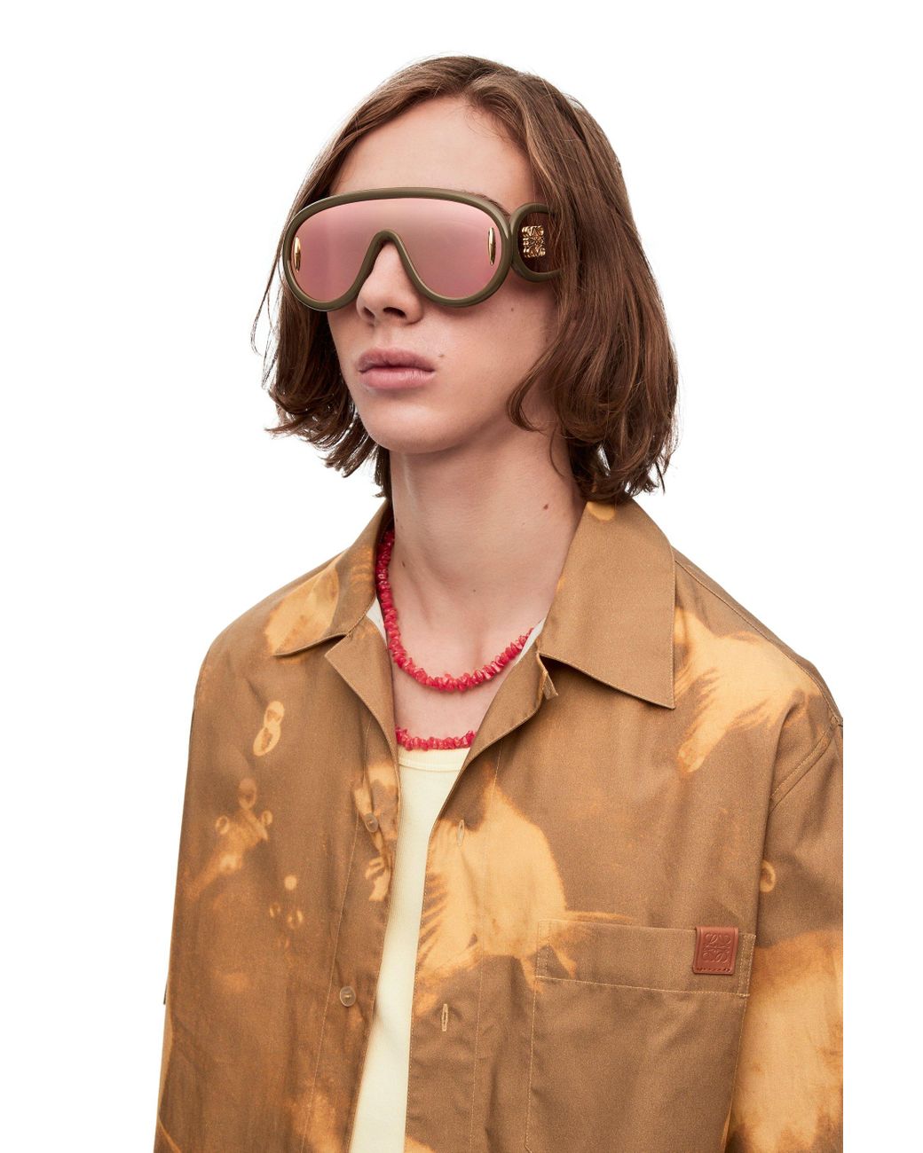 Loewe Luxury Wave Mask Sunglasses in Brown Lyst