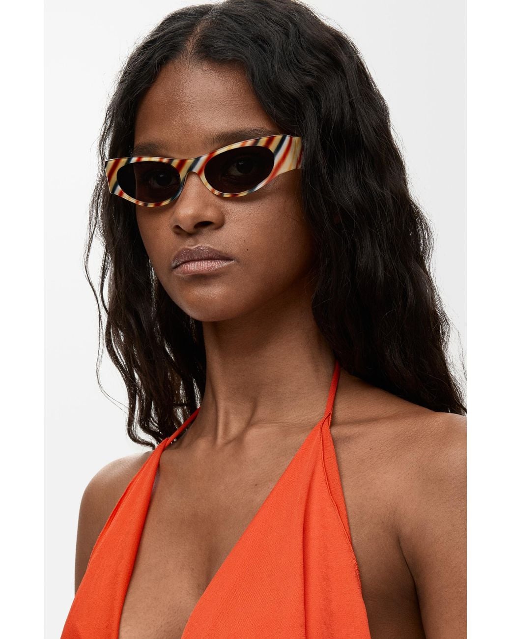 Loewe White Flash Slim Cateye Sunglasses For