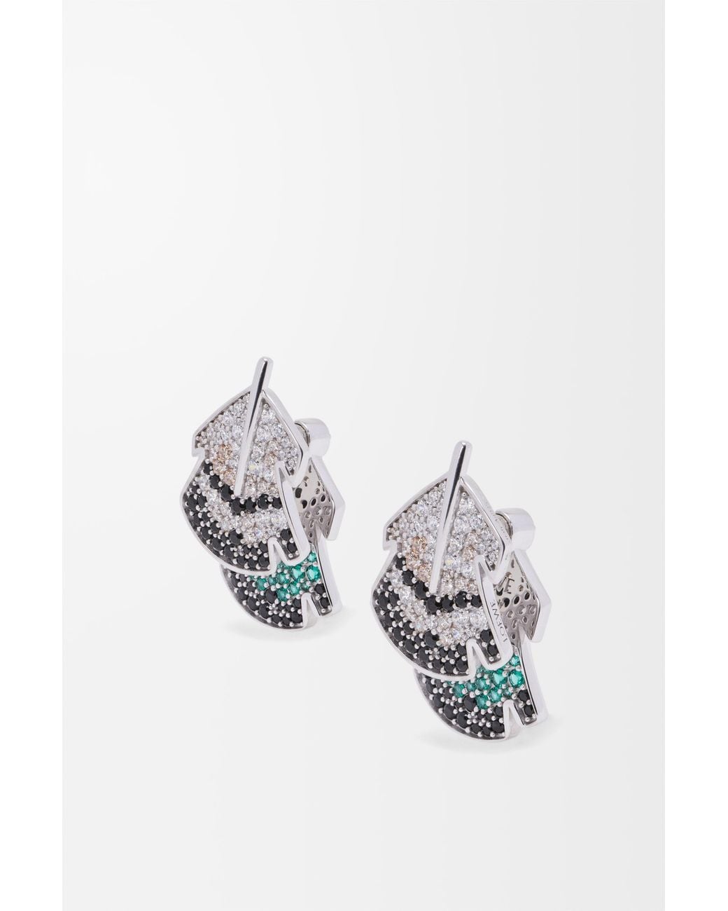 Loewe White Feather Earrings