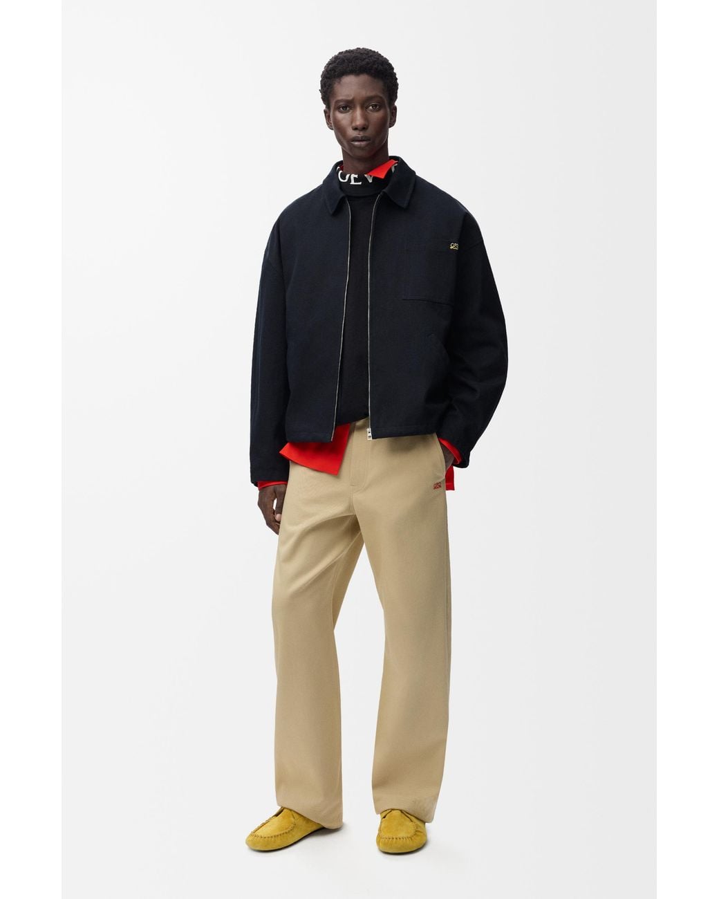 Loewe Blue Zippered Cotton Jacket Dark for men