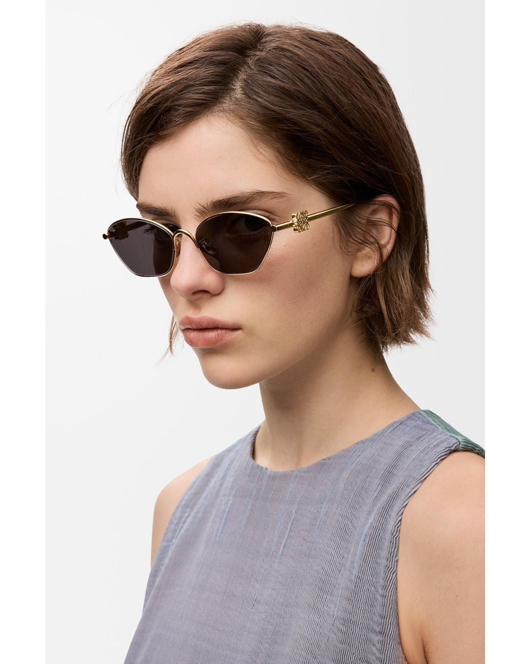 Loewe White Anagram Hexagonal Sunglasses