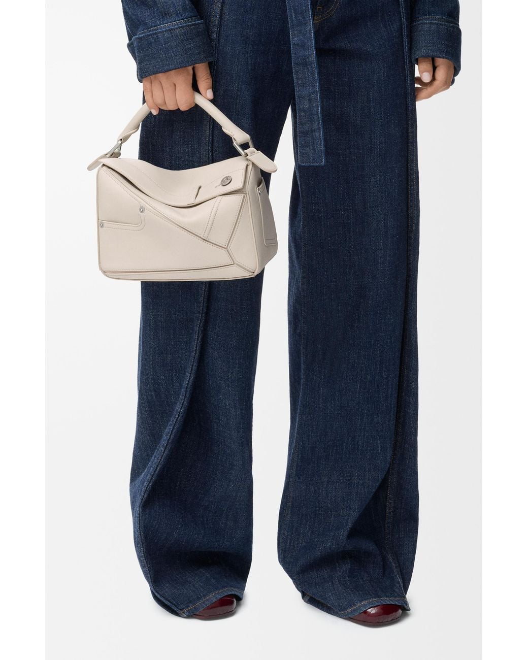 Loewe White Panta Small Puzzle Bag